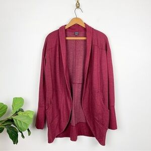 Eddie Bauer Women’s Maroon Open Front Cardigan Sz M